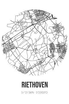 Riethoven (Noord-Brabant) | Karte | Schwarz und Weiß von Rezona