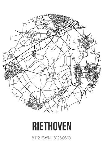 Riethoven (Noord-Brabant) | Landkaart | Zwart-wit