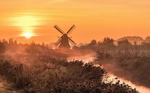 Noordermolen in Noorddijk Groningen van Marga Vroom