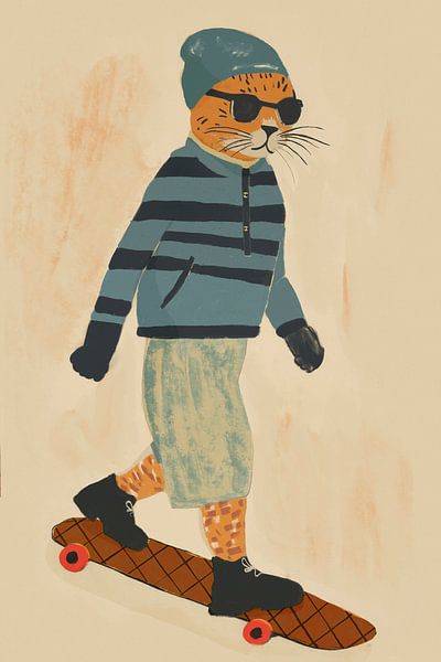 Schaatsende tijger van Treechild