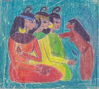 Three Egyptian women and a maid.