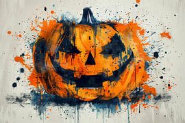 Explosion von Halloween - Grinsender Kürbis