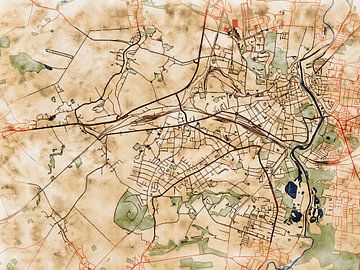 Kaart van Görlitz in de stijl 'Serene Summer' van Maporia