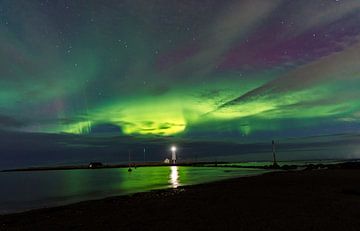 Northern Lights over Lighthouse - Magical Nightscape full of Aurora Borealis by Stefano Scoop