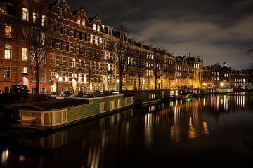 Amsterdam in der Nacht von Hans van Oort