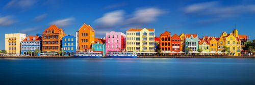 Curacao in the Caribbean with the colorful houses of Willemstad.