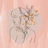 Japandi Flower Elegant Woman - Illustration Drawing 1.1 von ComfortQ