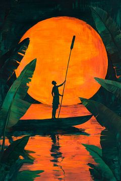 Sunset in the boat by Poster Art Shop