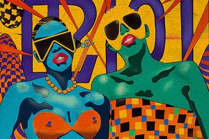 Popart Porträts-Sonnenanbeter