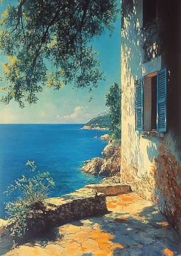 Op Matisse geïnspireerd Mediterraan Zeezicht Zee Fauvisme