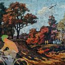 Wielrenner in een bos (schilderij 2.0) van Ruben van Gogh - smartphoneart thumbnail