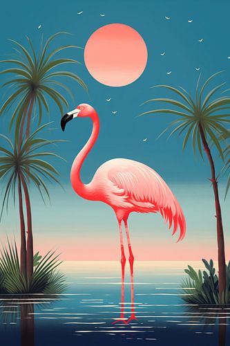 Tropische Flamingo-Landschaft 03