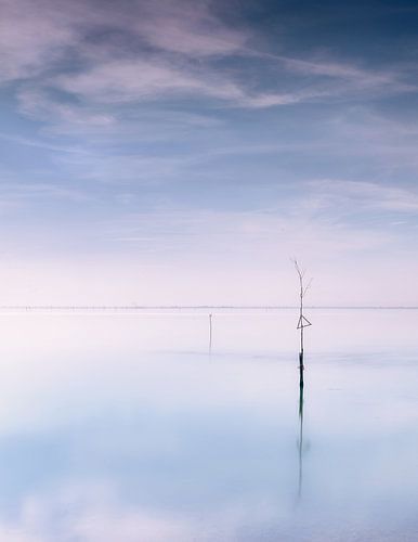 Mâts de filet de pêche dans le lac de Veere