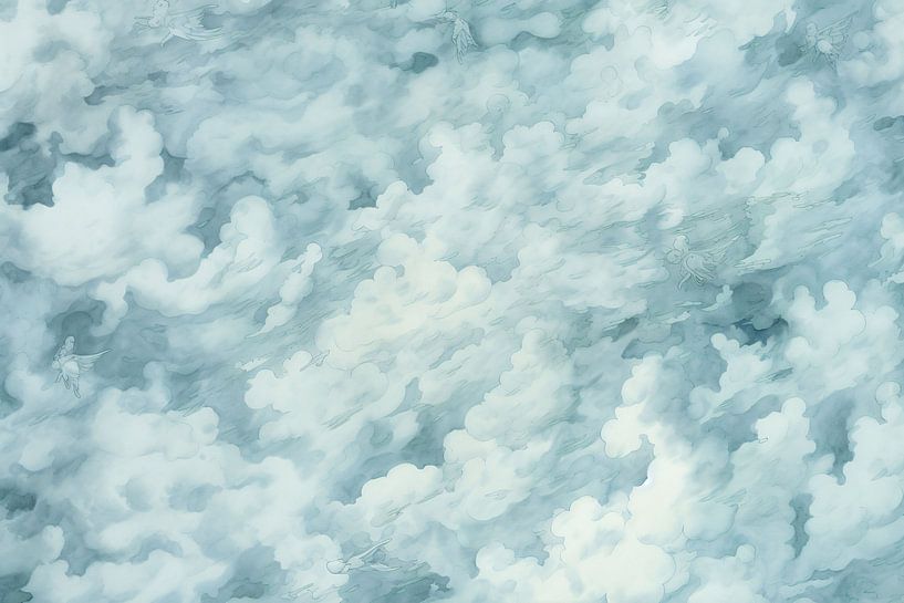 Schilderij van wolken in abstracte stijl van Art & Soul Creations