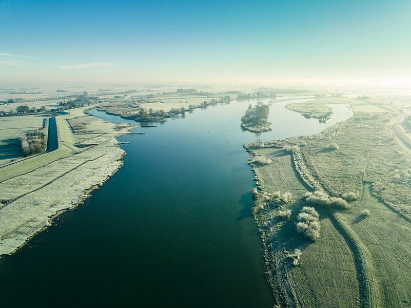 Zonsopgang over de IJssel in de IJsseldelta in de winter van Sjoerd van der Wal Fotografie