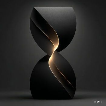 abstract zwart met zacht goud