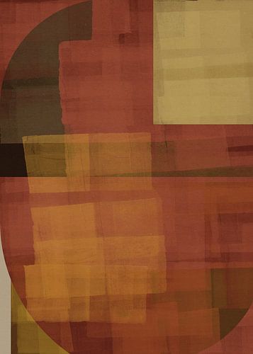 Moderne abstracte vormen in terra, bruin, lichtgeel