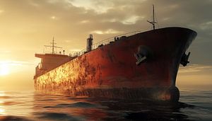 Panorama eines verrosteten Öltankers