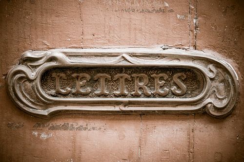 old iron French letter box