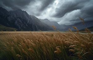 Dramatischer Himmel über wilder Natur