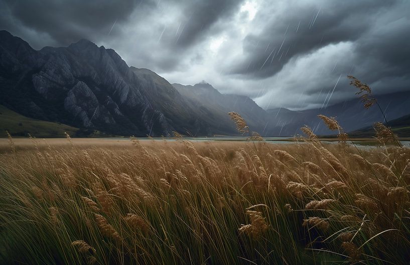 Dramatischer Himmel über wilder Natur von fernlichtsicht