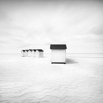 Strandhütten am Atlantischen Ozean. Normandie