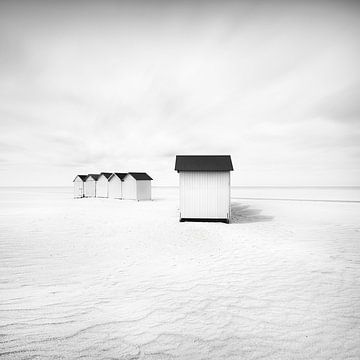 Beach Huts on the Atlantic Ocean. Normandy by Stefano Orazzini
