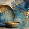 Neue Delfter Blau-Keramik in Blau und Gold von Joriali Fine Art
