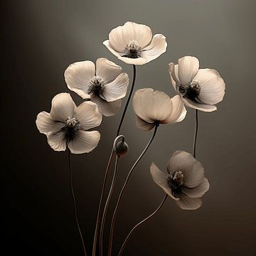 Art floral en contraste monochrome sur Karina Brouwer