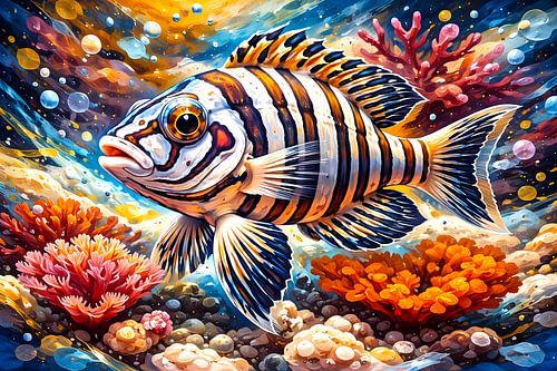 Poisson parmi les coraux