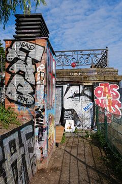 Graffiti Corner in Berlijn Kreuzberg Duitsland van Matthias Hauser