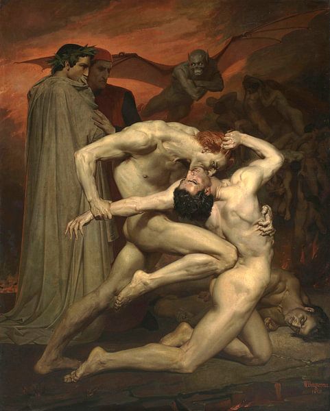 Dante et Virgile, William-Adolphe Bouguereau par Meesterlijcke Meesters