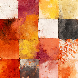 Zomer - abstracte kunst - oranje - schilderij van Vlindertuin-Art