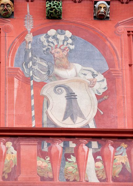 Fresko am Basler Rathaus in der Schweiz von Joost Adriaanse