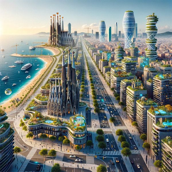 Barcelona - Futuristic Cities von Eric Nagel