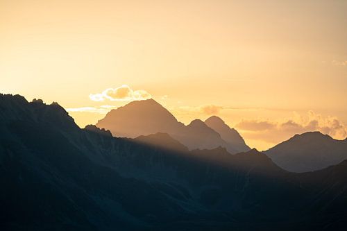 Zonsondergang over de Vinschgauer Alpen