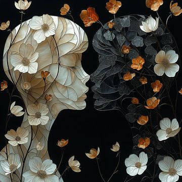 Zwillinge mit Blumen von Karina Brouwer
