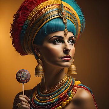 Cleopatra in rainbow colours