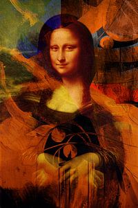 Mona Lisa in tangerine orange