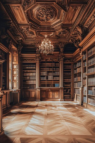 Classic library with bookshelves by Imperial Art House