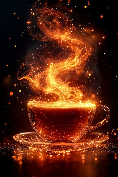 dynamic Cup of coffee or cappuccino by Egon Zitter
