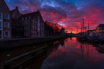 Sonnenuntergang Thorbecke Gracht Zwolle von Rick Kloekke