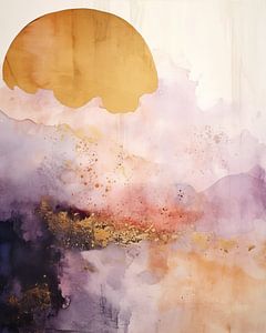 Modernes Abstraktes in Lila und Gold