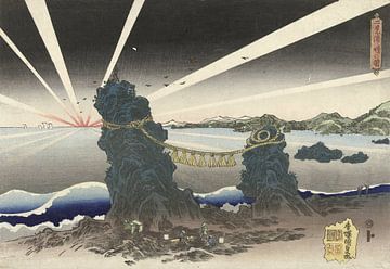 Kunisada, Sonnenaufgang in Futamigaura, 1828-32