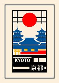 Kyoto Japan Bauhaus Poster – Minimalist Geometric Japanese Art by irgian firmansyah
