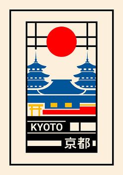 Kyoto Japan Bauhaus Poster – Minimalist Geometric Japanese Art