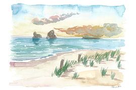 Wharariki Beach Waves New Zealand Dreams by Markus Bleichner