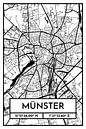 Münster – City Map Design Stadtplan Karte (Retro) von ViaMapia Miniaturansicht