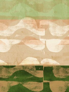 Paysage abstrait moderne en sauge et sable chaud sur Dina Dankers