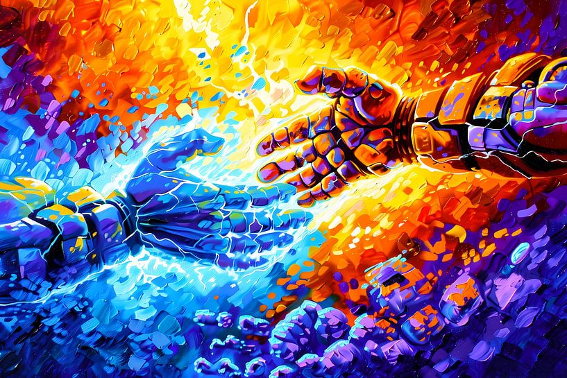 Abstract colourful collision of energy by Art & Soul Creations